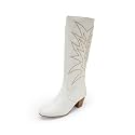 ELLE Women Embroidered Knee-High Boots with Side