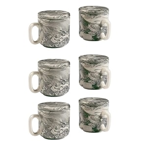 ellementry carbon ceramic mug set of 2 150 ml  mugs for coffee tea and milk  microwave safe cup set  cofee mug with lid for office home and travel  chip resistant  birthday gift pack of 3