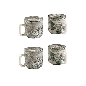 ellementry carbon ceramic mug set of 2 150 ml  mugs for coffee tea and milk  microwave safe cup set  cofee mug with lid for office home and travel  chip resistant  birthday gift pack of 2