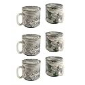 Ellementry Carbon Ceramic Mug Set of 2 (150 ml) | Mugs for Coffee, Tea and Milk | Microwave Safe Cup Set | Cofee Mug with Lid for Office, Home and Travel | Chip Resistant | Birthday Gift (Pack of 3)