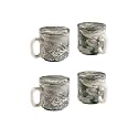 Ellementry Carbon Ceramic Mug Set of 2 (150 ml) | Mugs for Coffee, Tea and Milk | Microwave Safe Cup Set | Cofee Mug with Lid for Office, Home and Travel | Chip Resistant | Birthday Gift (Pack of 2)