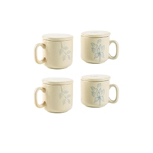ellementry fiore ceramic mug set of 2 120 ml  mugs for coffee tea and milk  microwave safe cup set  cofee mug with lid for office home and travel  chip resistant  birthday gift pack of 2