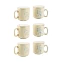 Ellementry Fiore Ceramic Mug Set of 2 (120 ML) | Mugs for Coffee, Tea and Milk | Microwave Safe Cup Set | Cofee Mug with Lid for Office, Home and Travel | Chip Resistant | Birthday Gift (Pack of 3)