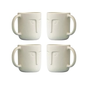 ellementry moai ceramic mug set of 2 350 ml  mugs for coffee tea and milk  microwave safe cup set  cofee mugs for office home and travel  chip resistant  birthday gift pack of 2