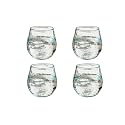 Ellementry Quoise Glass Tumbler Set of 4 (350 ml) (Round) | Transparent | Clear Glasses for Home, Kitchen, Office |Reusable Glass Tumblers for Cold Coffee, Smoothies, Juice &amp; Milk�