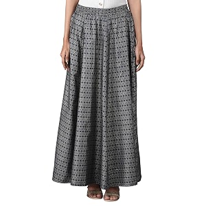 ELLEVEN Polyester Flared Skirt