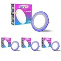 elleys' Chroma 2 in 1 Double Colour Round LED Light | Concealed Light Featuring 3 Lighting Modes with 12W + 4W Power Output | Celling Light for Home &amp; Office |Cut-Out: 180mm|Color-White &amp; Blue_Pack 4