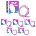 elleys' Chroma 2 in 1 Double Colour Round LED Light | Concealed Light Featuring 3 Lighting Modes with 12W + 4W Power Output | Celling Light for Home &amp; Office |Cut-Out: 180mm|Color-White &amp; Pink_Pack 6