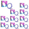 elleys Chroma 2 IN 1 Double Colour Round LED Light | Concealed light featuring 3 lighting modes with 12W + 4W power output | Celling light for Home &amp; Office |Cut-Out: 180mm|Color-White &amp; Blue _Pack 10