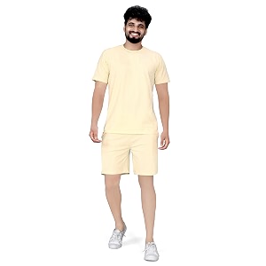 ELLITI Cotton Blend Solid Casual Round Neck