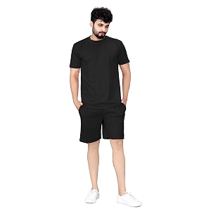 ELLITI Cotton Blend Solid Casual Round Neck