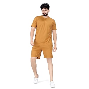 ELLITI Cotton Blend Solid Casual Round Neck