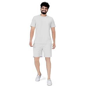 ELLITI Cotton Blend Solid Casual Round Neck