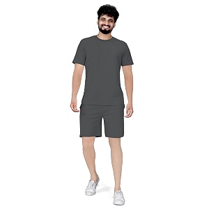 ELLITI Cotton Blend Solid Casual Round Neck