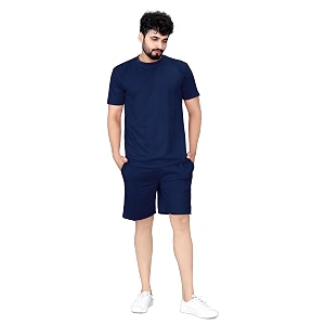 ELLITI Cotton Blend Solid Casual Round Neck