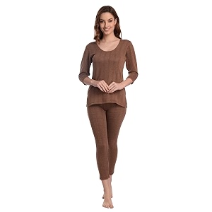 ellixy women39s cotton blend thermal 34th sleeves top and trouserfemale thermalladies thermal set pack of 1 thermal set