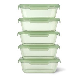 ello snap amp nest 10-piece 45 cup plastic meal prep set reusable food containers for healthy eating freezer dishwasher safe sage