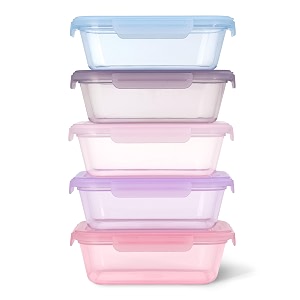 ello snap amp nest 10-piece 45 cup plastic meal prep set reusable food containers for healthy eating freezer dishwasher safe berry fields