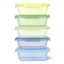Ello Snap &amp; Nest 10-Piece 4.5 Cup Plastic Meal Prep Set, Reusable Food Containers for Healthy Eating, Freezer, Dishwasher Safe, Seafoam