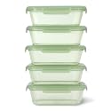 Ello Snap &amp; Nest 10-Piece 4.5 Cup Plastic Meal Prep Set, Reusable Food Containers for Healthy Eating, Freezer, Dishwasher Safe, Sage