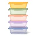 Ello Snap &amp; Nest 4.5 Cup Plastic Meal Prep Set, 10 Piece, Cactus Blooms