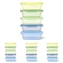 Ello Snap & Nest 4.5 Cup Plastic Meal Prep Set, 10 Piece, Seafoam, Meal Prep (Pack of 4)