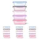 Ello Snap &amp; Nest 4.5 Cup Plastic Meal Prep Set, 10 Piece, Berry Fields, Meal Prep (Pack of 4)