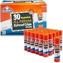 Elmer's All Purpose School Glue Sticks, Acid-Free and Washable, Clear, 7 Grams,Craft Projects, Poster, Classroom Supplies, #1 Teacher Brand, 30 Count, Standard Sticks (Pack of 12)