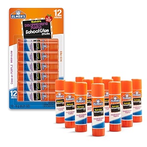 elmer39s disappearing purple school glue sticks 021 oz each 12 sticks per pack e1559