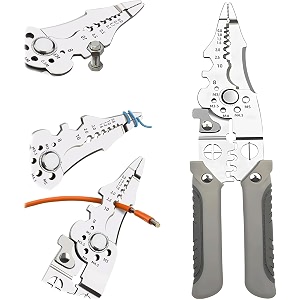 elmvia multifunction stainless steel wire crimping tool wire cutter wire crimper cable stripper wiring tools and multi-function hand tool all in 1