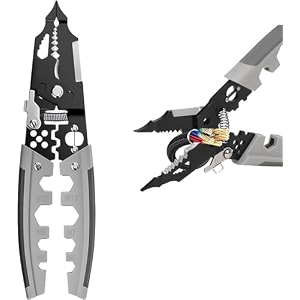 elmvia multifunction stainless steel wire stripperwire crimping tool wire cutter wire crimper cable stripper wiring tools and multi-function hand tool 28 in1