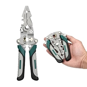 elmvia multifunction stainless steel wire stripperwire crimping tool wire cutter wire crimper cable stripper wiring tools and multi-function hand tool green wire stripper