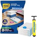 ELMVIA Vacuum Storage Bags with Hand Pump (1 Large/2 Medium/2 Small) Storage Bags for Clothes, Bedding, Pillows, Comforters, Blankets Vacuum Sealer Bags Compression Airtight Reusable (3 SET)