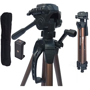 eloies  56 feet tl-61 heavy-duty travel series aluminium alloy tripod holder for mobile and camera