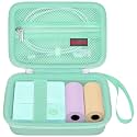 Elonbo Carrying Case for TYPONOS/ETIKEZ/Rotema/Vawense Sticker Printer, PM290 Portable Mini Printer, Inkless Bluetooth Label Maker Machine Travel Bag, Thermal Photo Printer Storage Holder, Green