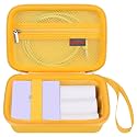 Elonbo Carrying Case for TYPONOS/ETIKEZ Sticker Printer, PM290 Portable Mini Printer, Inkless Bluetooth Label Maker Machine Travel Bag, Thermal Photo Printer Storage Holder, Pocket Fits Paper, Yellow
