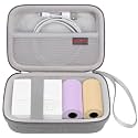 Elonbo Carrying Case for TYPONOS/ETIKEZ Sticker Printer, PM290 Portable Mini Printer, Inkless Bluetooth Label Maker Machine Travel Bag, Thermal Photo Printer Storage Holder, Pocket Fits Paper, Grey