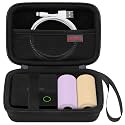 Elonbo Carrying Case for TYPONOS/ETIKEZ Sticker Printer, PM290 Portable Mini Printer, Inkless Bluetooth Label Maker Machine Travel Bag, Thermal Photo Printer Storage Holder, Pocket Fits Paper, Black