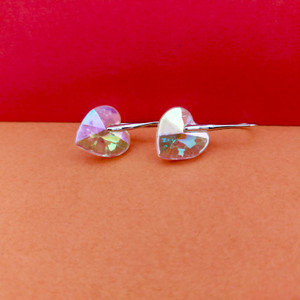 eloria stylish crystal heart dangle earrings alloy stud earring