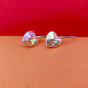 ELORIA Stylish Crystal Heart Dangle Earrings Alloy Stud Earring