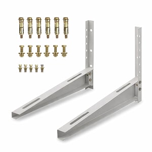 elove 36 inch heavy duty ac outdoor stand  300kg weight capacity gi steel wall mount bracket for 1 ton to 35 ton split ac powder coated rust proof outdoor unit mounting stand light grey