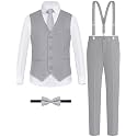 ELPA ELPA Boys' Formal Suit Vest Set with Suspender, Kids Suit for Wedding