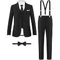 ELPA ELPA Boys' Formal Suit Vest Set with Suspender, Kids Suit for Wedding