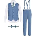 ELPA ELPA Boys' Formal Suit Vest Set with Suspender, Kids Suit for Wedding