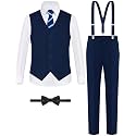 ELPA ELPA Boys' Formal Suit Vest Set with Suspender, Kids Suit for Wedding