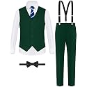 ELPA ELPA Boys' Formal Suit Vest Set with Suspender, Kids Suit for Wedding