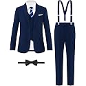 ELPA ELPA Boys' Formal Suit Vest Set with Suspender, Kids Suit for Wedding