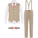 ELPA ELPA Boys' Formal Suit Vest Set with Suspender, Kids Suit for Wedding