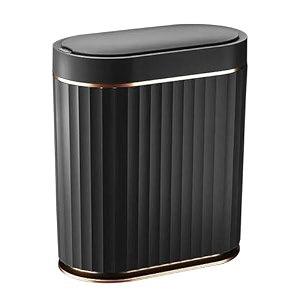 elpheco 35 gallon waterproof motion sensor bedroom trash can with lid bathroom decor bathroom accessories automatic garbage bin for living room office golden