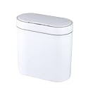 ELPHECO Touchless Motion Sensor Dustbin with Slow Descent | 10 Litres | Odour Seal Waterproof Trash Can for Bathroom, Bedroom, Kitchen, Office (White)